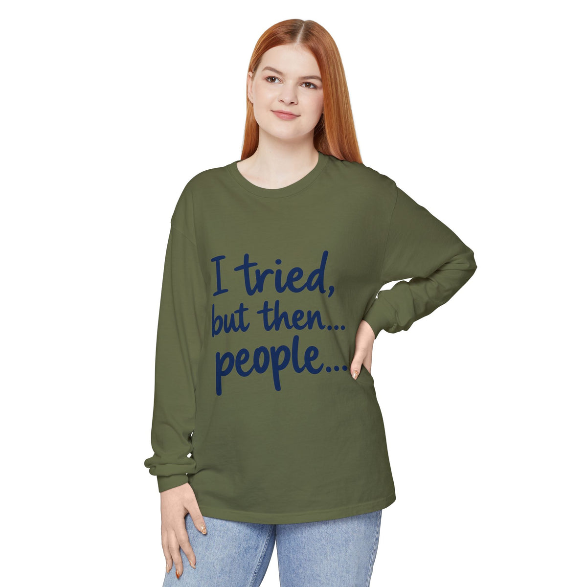 Introvert "I tried, but then...people" Long Sleeve Tee