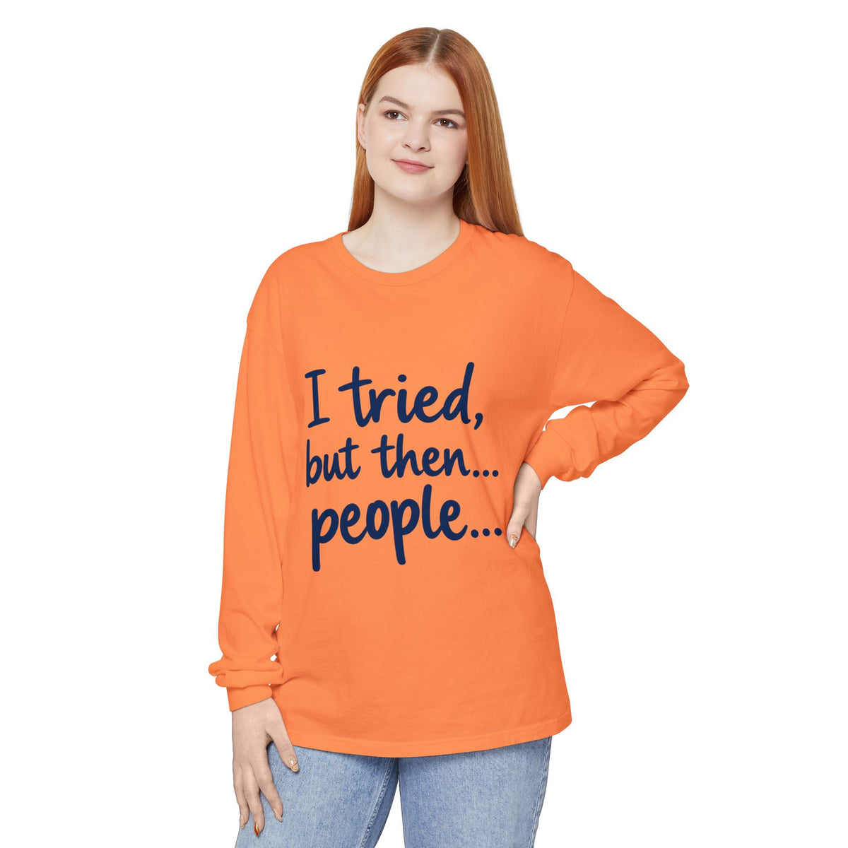 Introvert "I tried, but then...people" Long Sleeve Tee