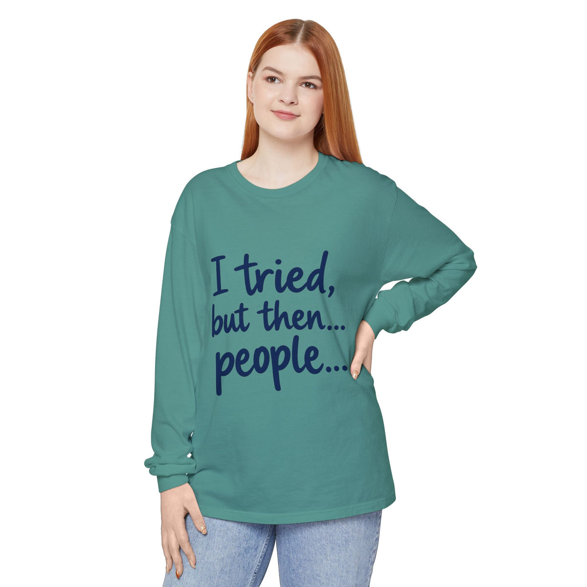 Introvert "I tried, but then...people" Long Sleeve Tee