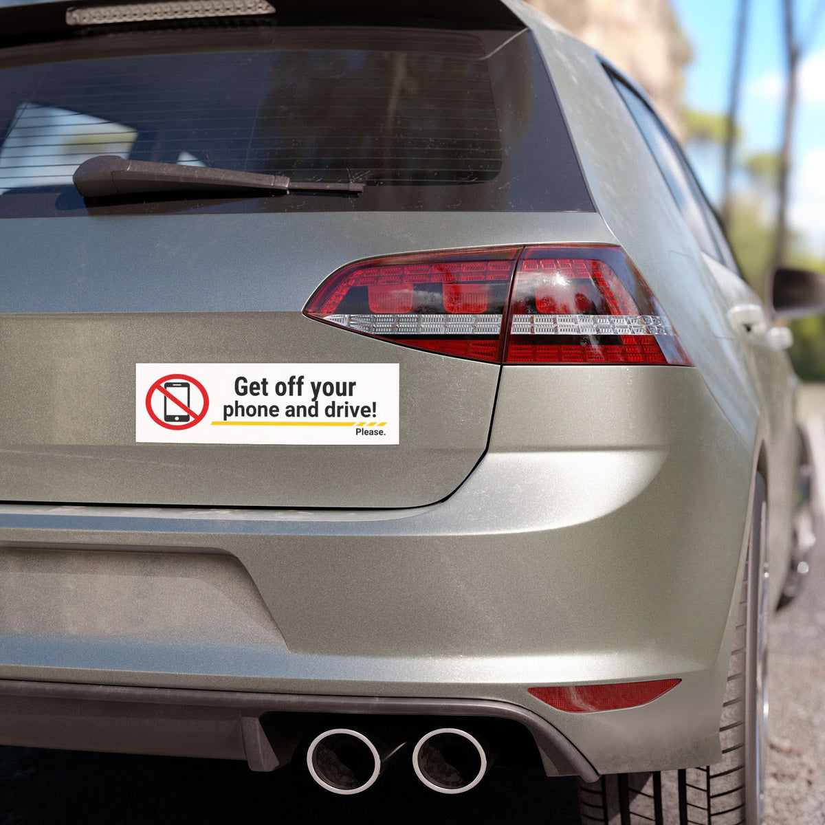 Car Magnet "Get off your phone and drive!" (Funny Road Rage Bumper Sticker)