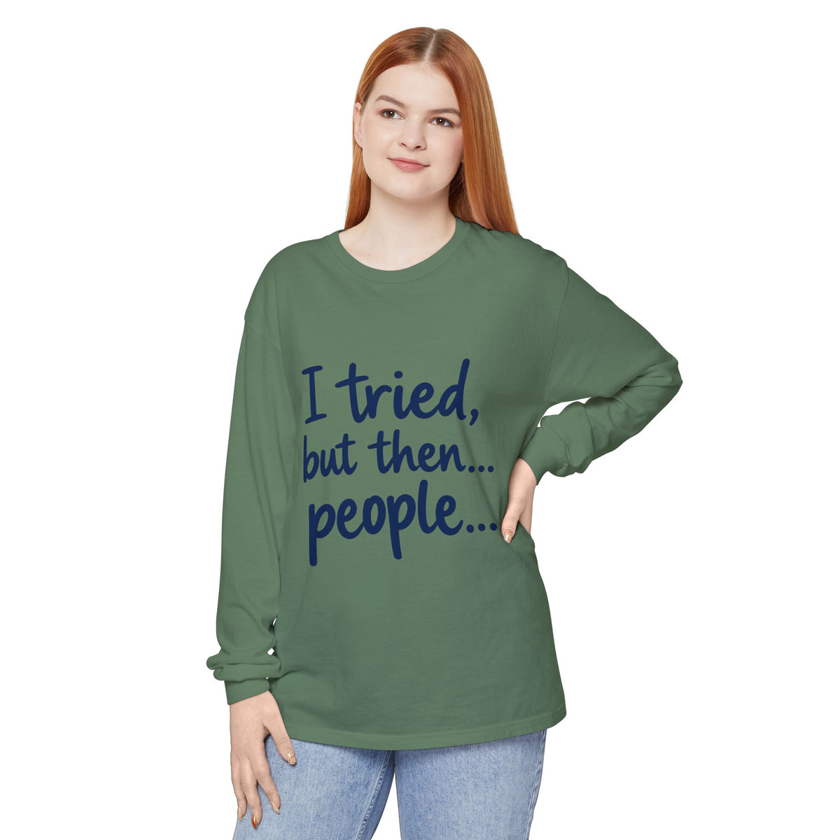 Introvert "I tried, but then...people" Long Sleeve Tee
